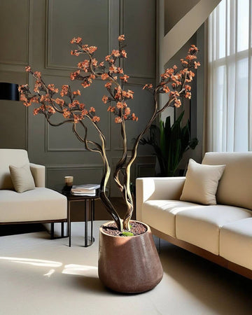 Yapay Çiçek Kıvrımlı Ağaç Manzanita Royal Orange