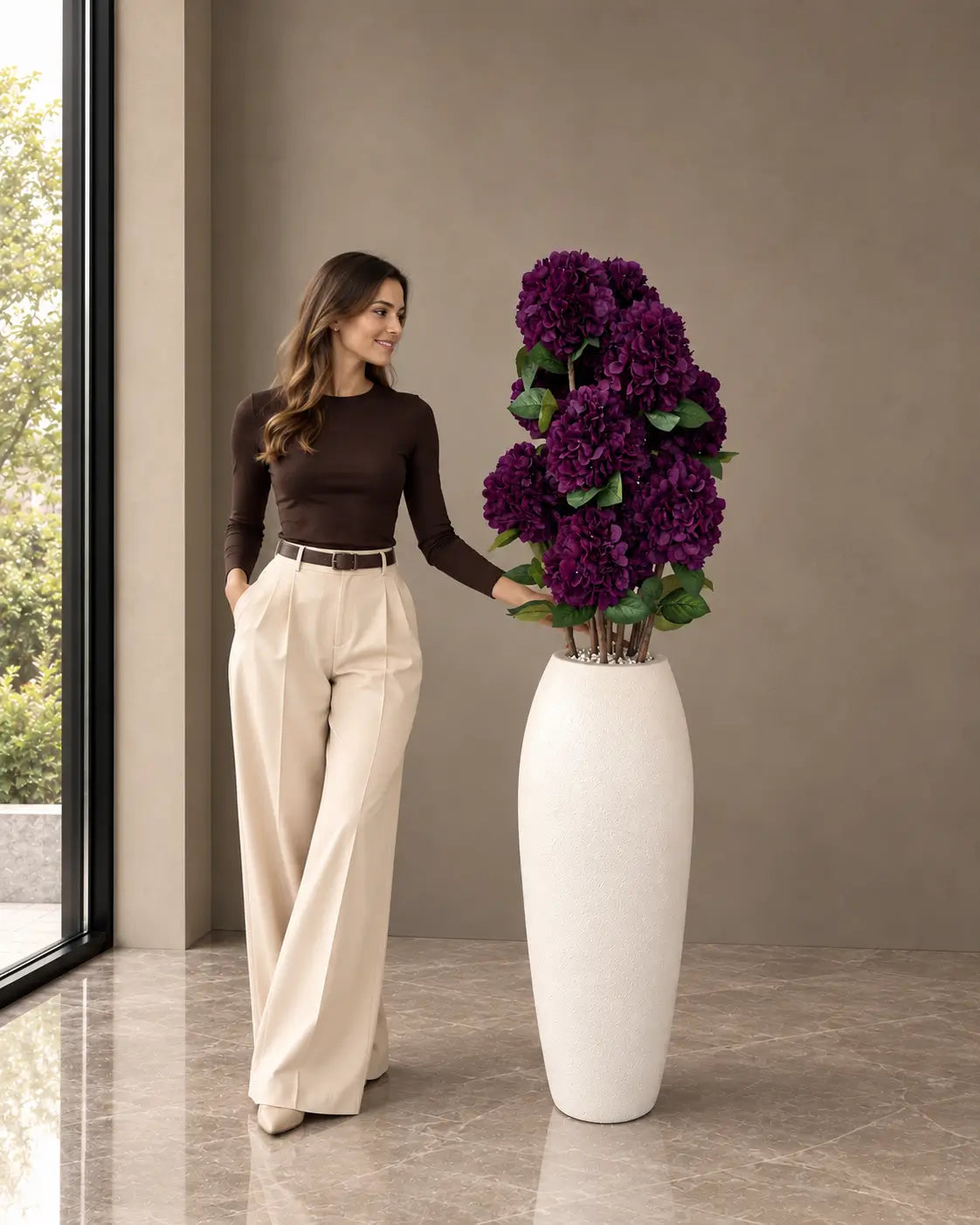Artificial Flower Hydrangea Bush Royal Purple Cairo