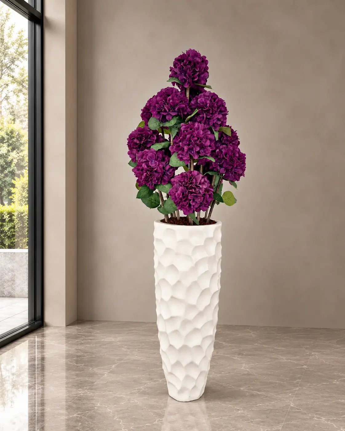 Artificial Flower Hydrangea Bush Royal Purple Cairo
