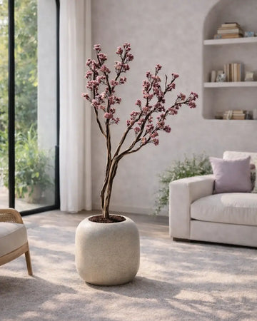 Yapay Çiçek Kıvrımlı Ağaç Manzanita Royal Pudra