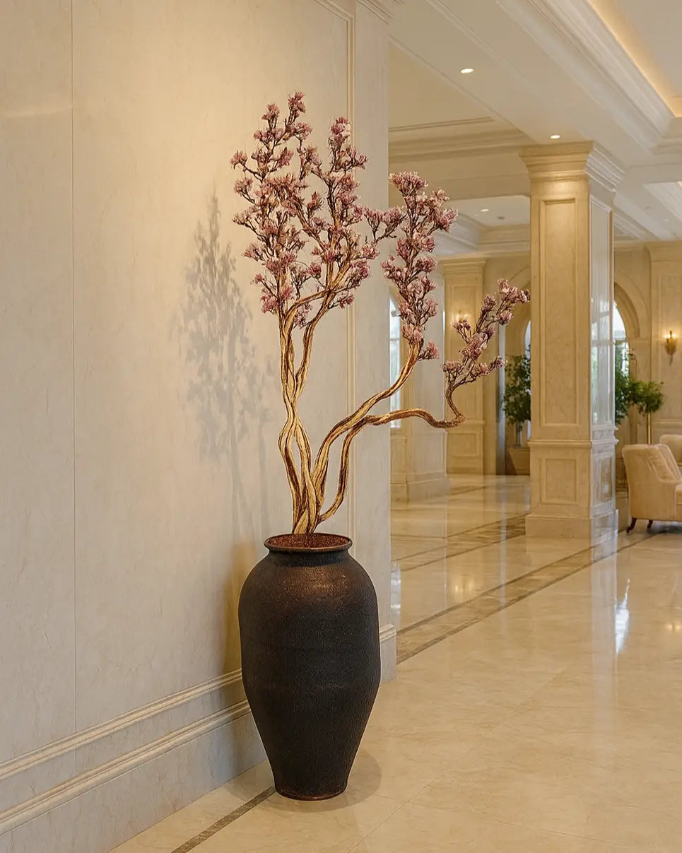 Yapay Çiçek Kıvrımlı Ağaç Manzanita Royal Pudra Antika