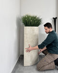 Çim Aranjmanı Corner Grass Koşeli Beton Saksı