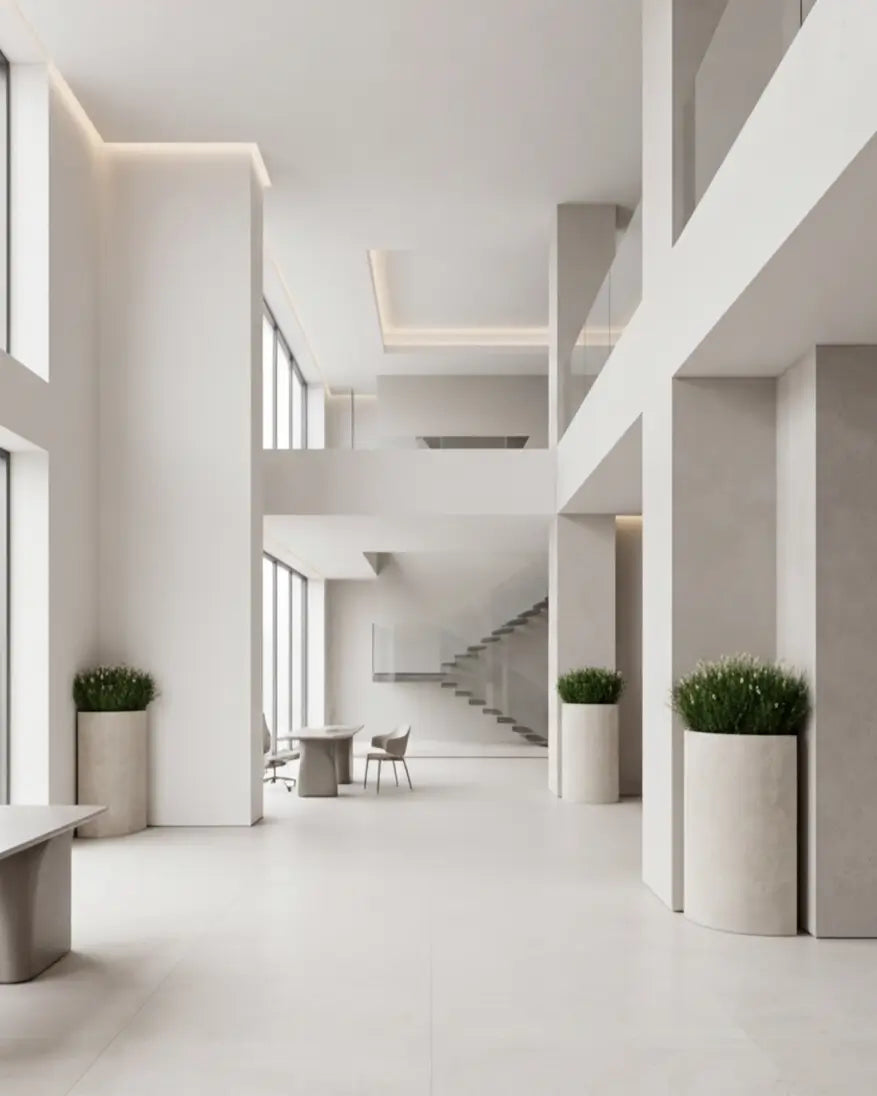 Çim Aranjmanı Corner Grass Koşeli Beton Saksı